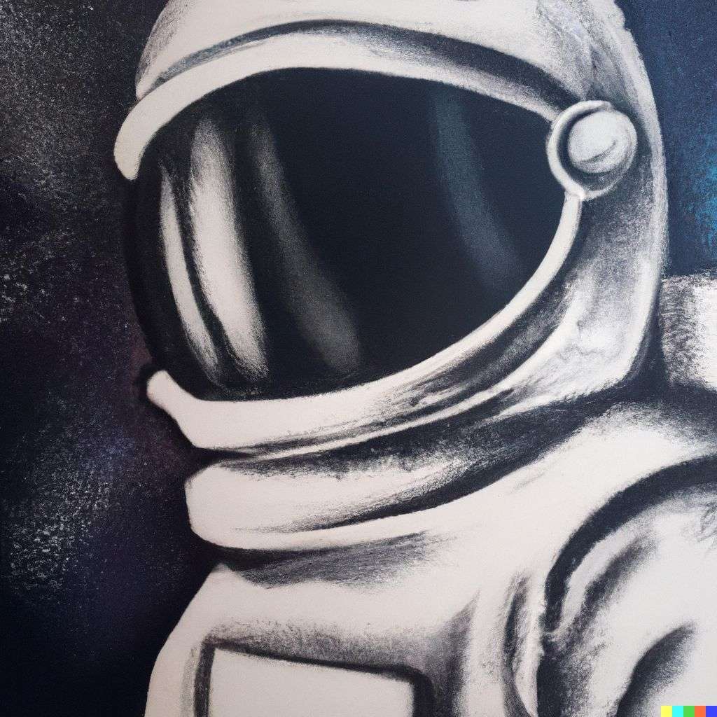 an astronaut, spray paint art